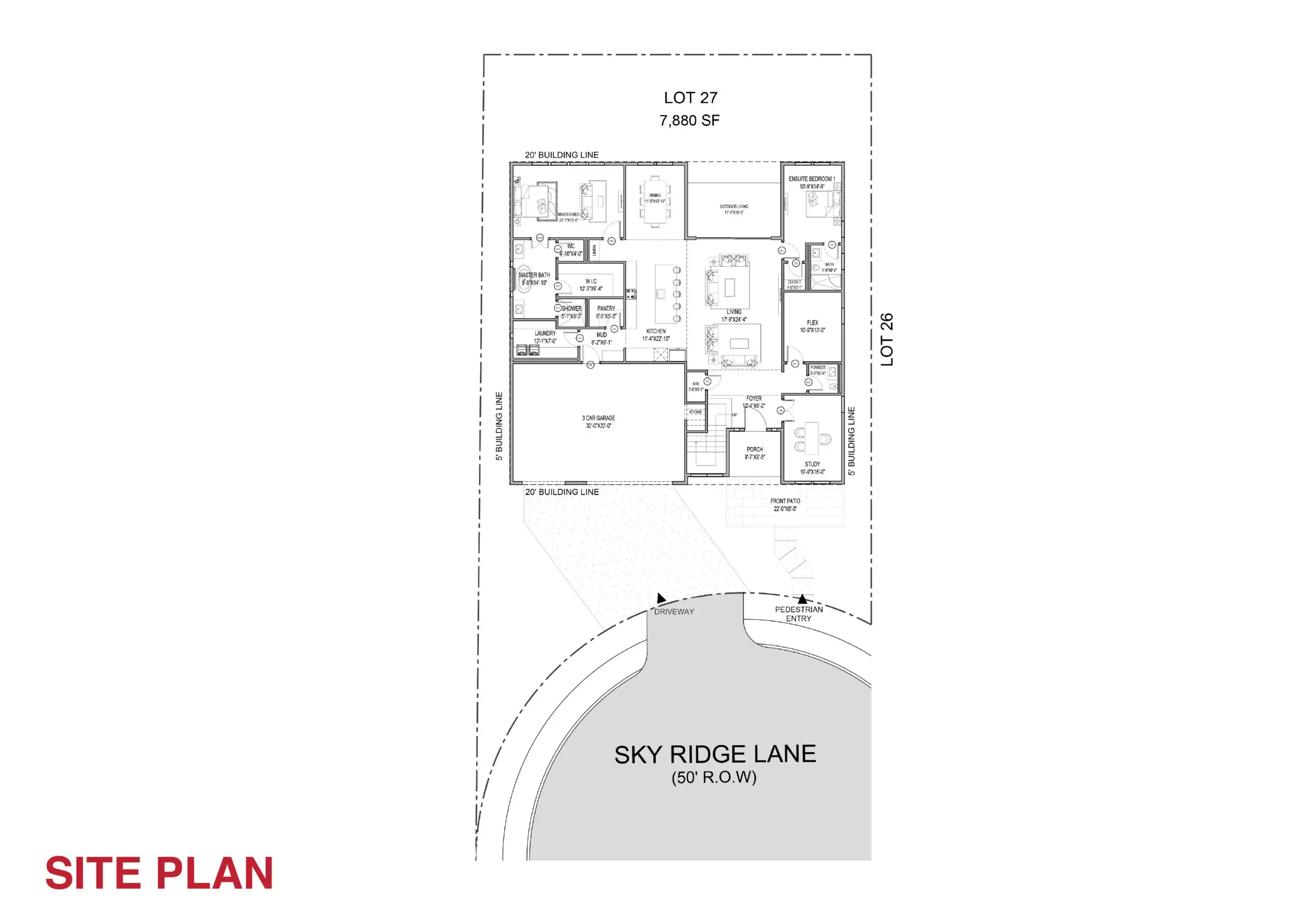 LOT 27_CUL DE SAC (4,432 RD) - SITE PLAN